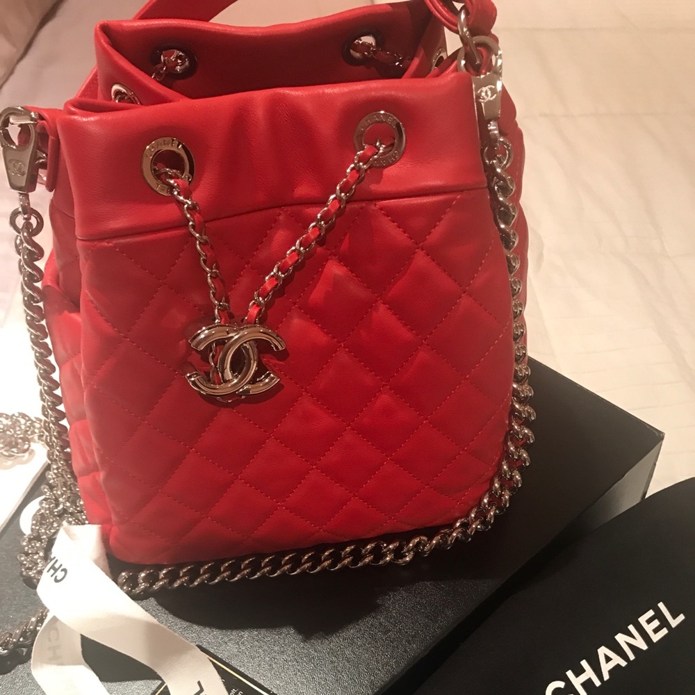 Chanel Red Bucket Bag